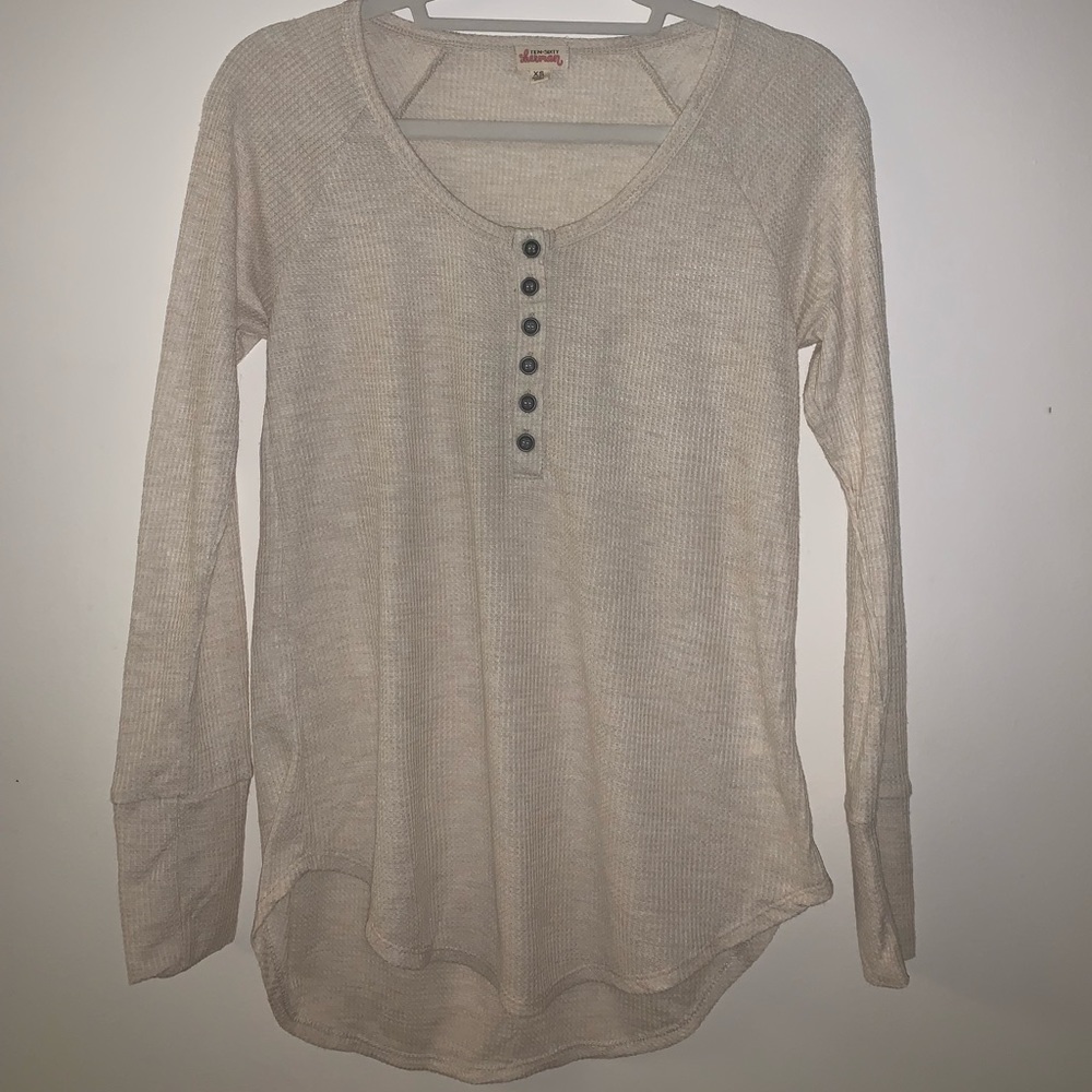 Cream Waffle Shirt